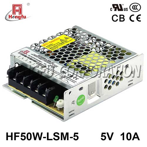 衡孚电源HF50W-LSM-5宽电网直流DC5V10A单路输出超薄开关电源