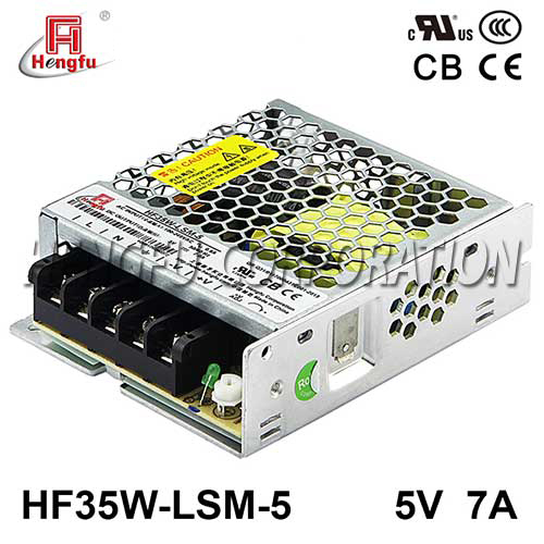 衡孚电源HF35W-LSM-5宽电网直流DC5V7A单路输出超薄型开关电源