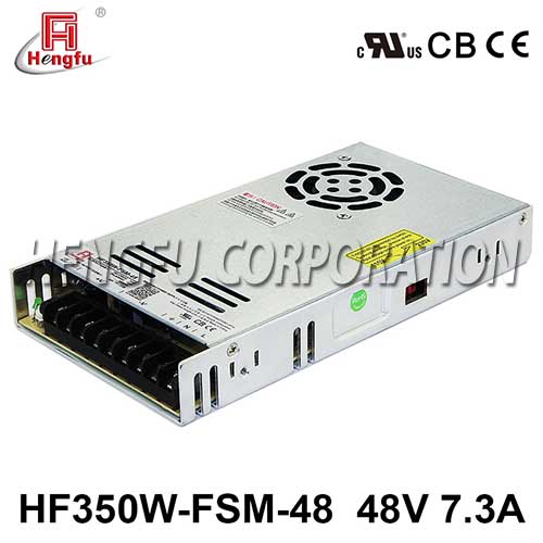 衡孚HF350W-FSM-48新品110V/220VAC转DC48V7.3A单路超薄型开关电源