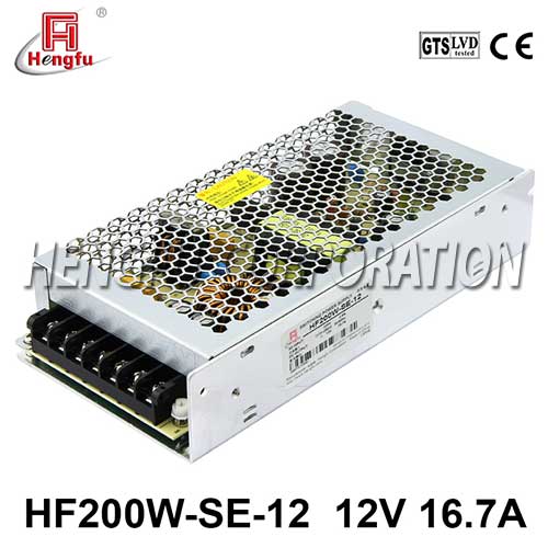 新品HF200W-SE-12衡孚电源220V转直流DC12V16.7A单路输出开关电源