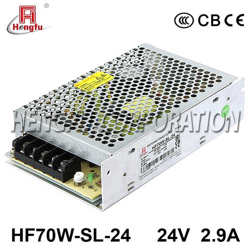 衡孚电源HF70W-SL-24宽电压输入直流DC24V2.9A单路输出开关电源