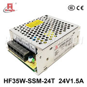 衡孚电源HF35W-SSM-24T宽电网直流DC24V1.5A单路输出小薄开关电源