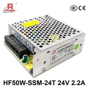 衡孚电源HF50W-SSM-24T宽电网直流DC24V2.2A单路输出小薄开关电源