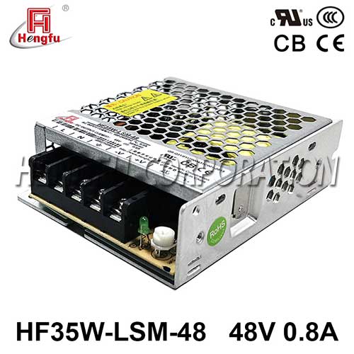 衡孚电源HF35W-LSM-48宽电网直流DC48V0.8A单路输出超薄开关电源