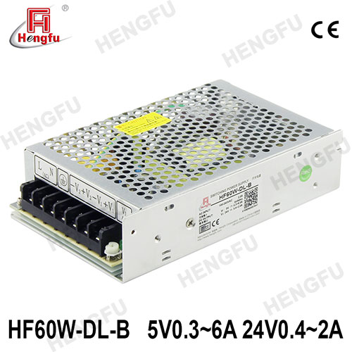 衡孚电源HF60W-DL-B直流DC5V0.3-6A24V0.4-2A两路输出开关电源